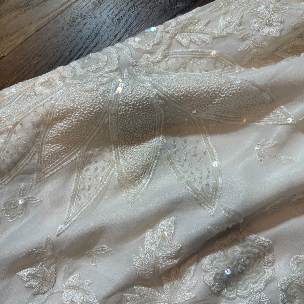 Vintage Y2K 100% Silk Beaded Dress Vintage Beaded Dress Vintage Wedding Dress - Picture 5 of 16